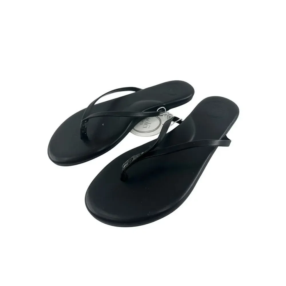 Solei Sea Women's Black Out Indie Flip Flop Sandals Size 11